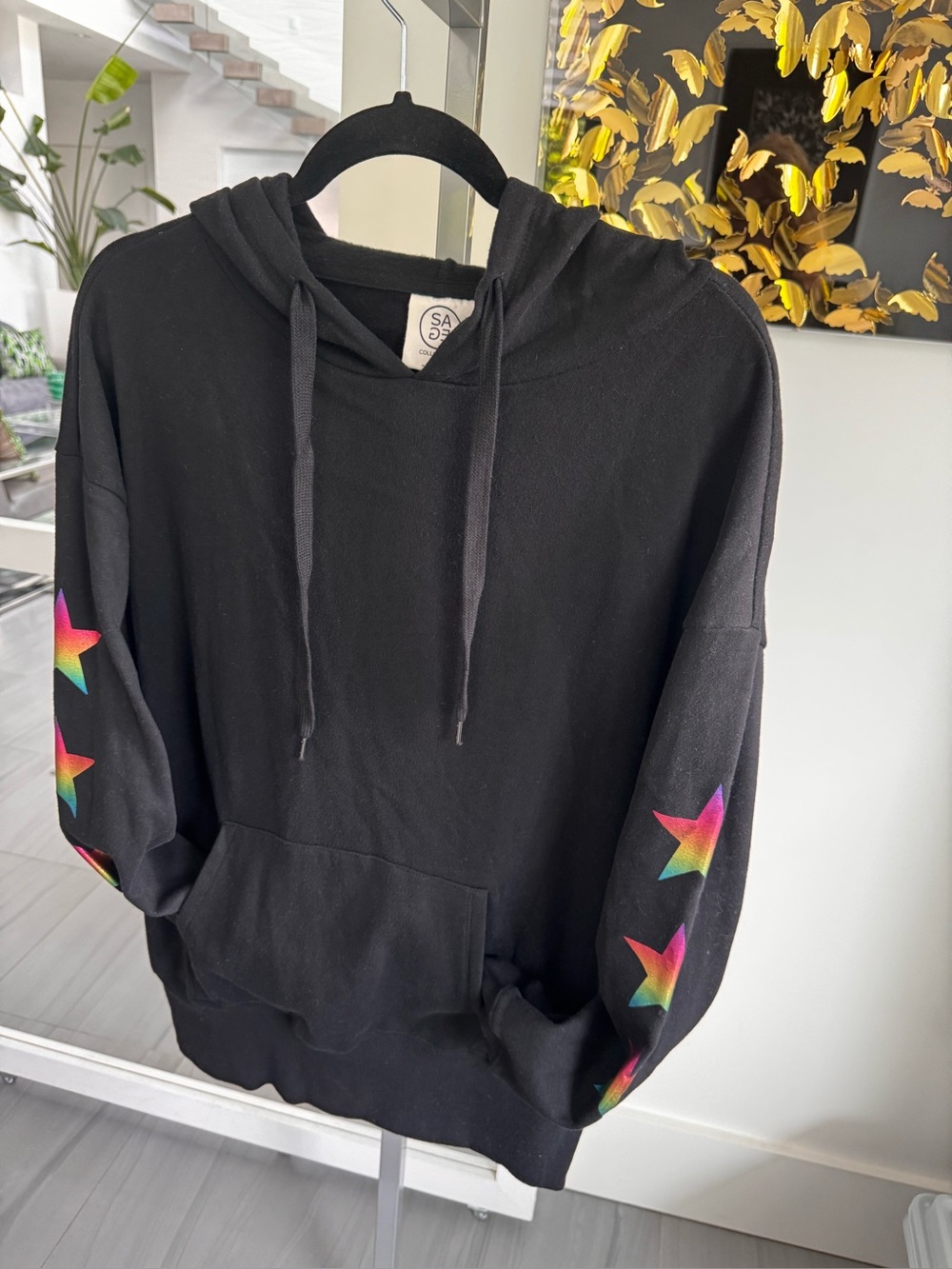 NWT $160 SAGE Collective star hoodie & matching sweat pants sz m super cool 🌟